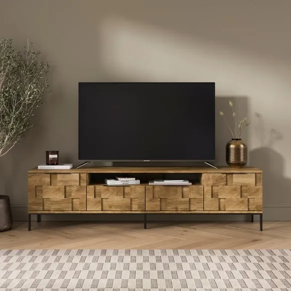Watson Extra Wide TV Unit for TVs up to 80", Wood Effect