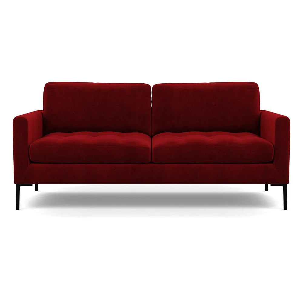 Heal's Eton 3 Seater Sofa Smart Luxe Velvet Mulberry Black Feet