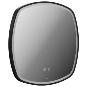 Nexa By VADO Veva Matt Black Square LED Bathroom Mirror with Demister - 600mm