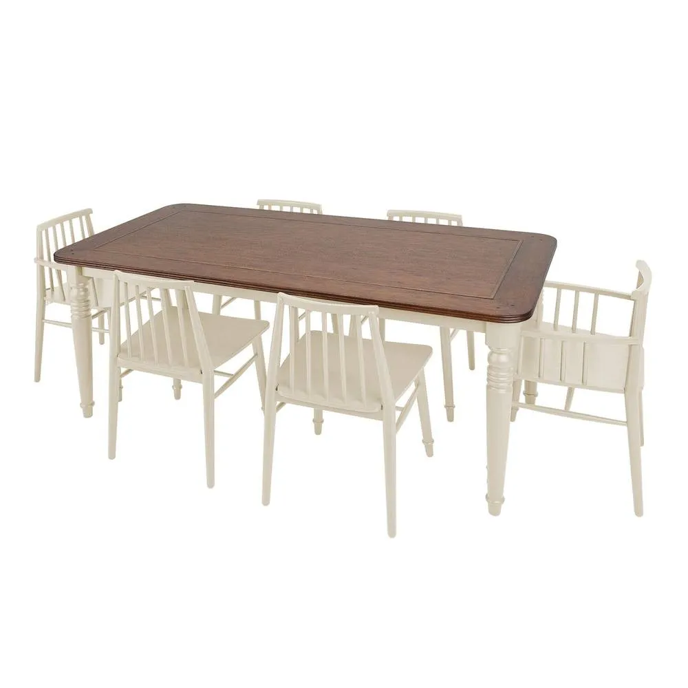 Statement Furniture Queensbury Wooden Dining Chair with Slatted Back in Cream 6