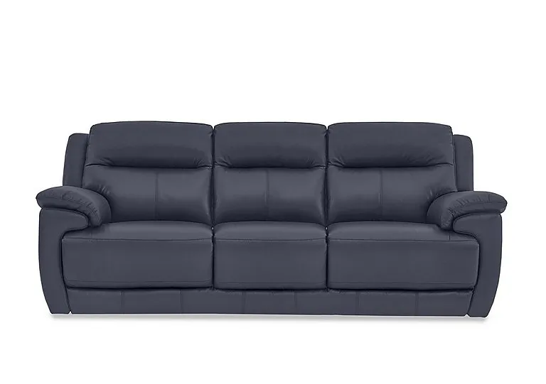 Touch 3 Seater Leather Sofa - BV Ocean Blue