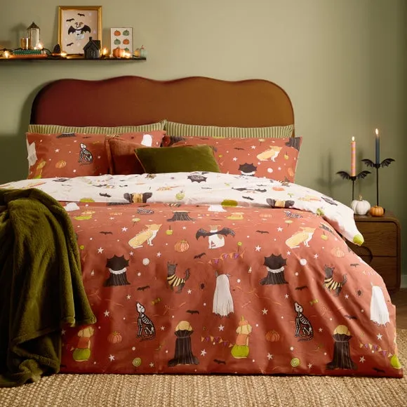 furn. Howloween Polycotton Duvet Cover & Pillowcase Set 2
