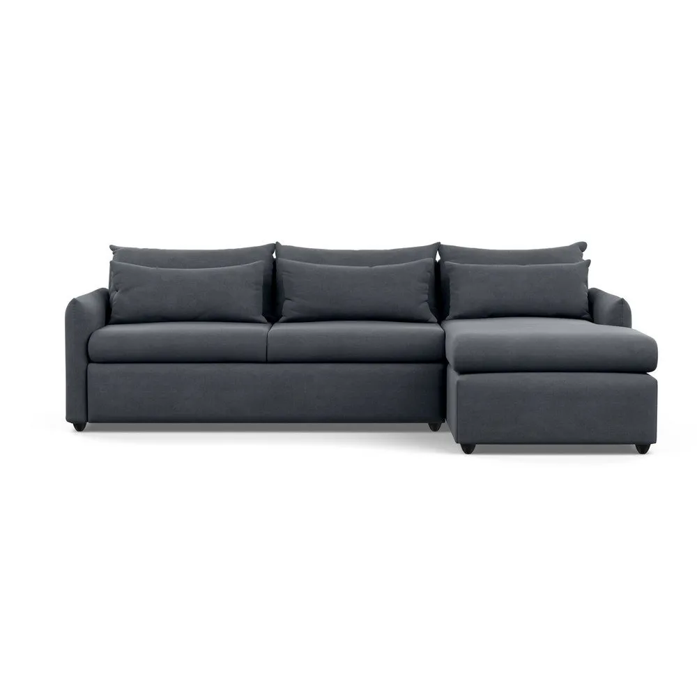Heal's Pillow Large Right Hand Corner Chaise Linen Dark Grey Black Feet