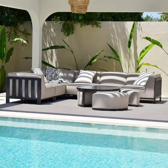 Maze Ibiza Medium Corner Garden Sofa Set with Round Coffee Table