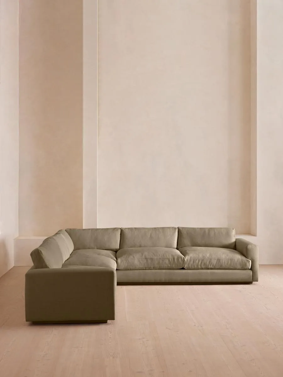 Mossley Corner Sofa, Linen, Sage