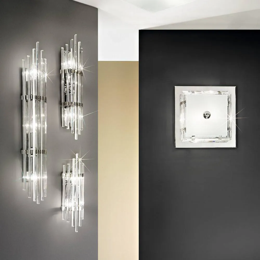 Netlighting Ontario Lifestyle Wall Light Polished Chrome 3x E14 in Grey 2