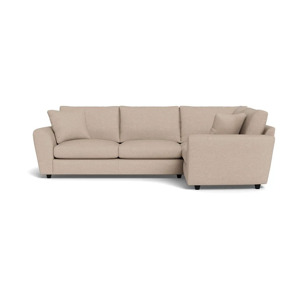 Heal's Snooze Right Hand Facing Corner Sofa Boucle Tweed Pearl Black Feet 1