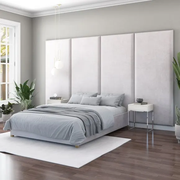 Hanging Wall Panel Dual Mount Plush Velvet Headboard 6