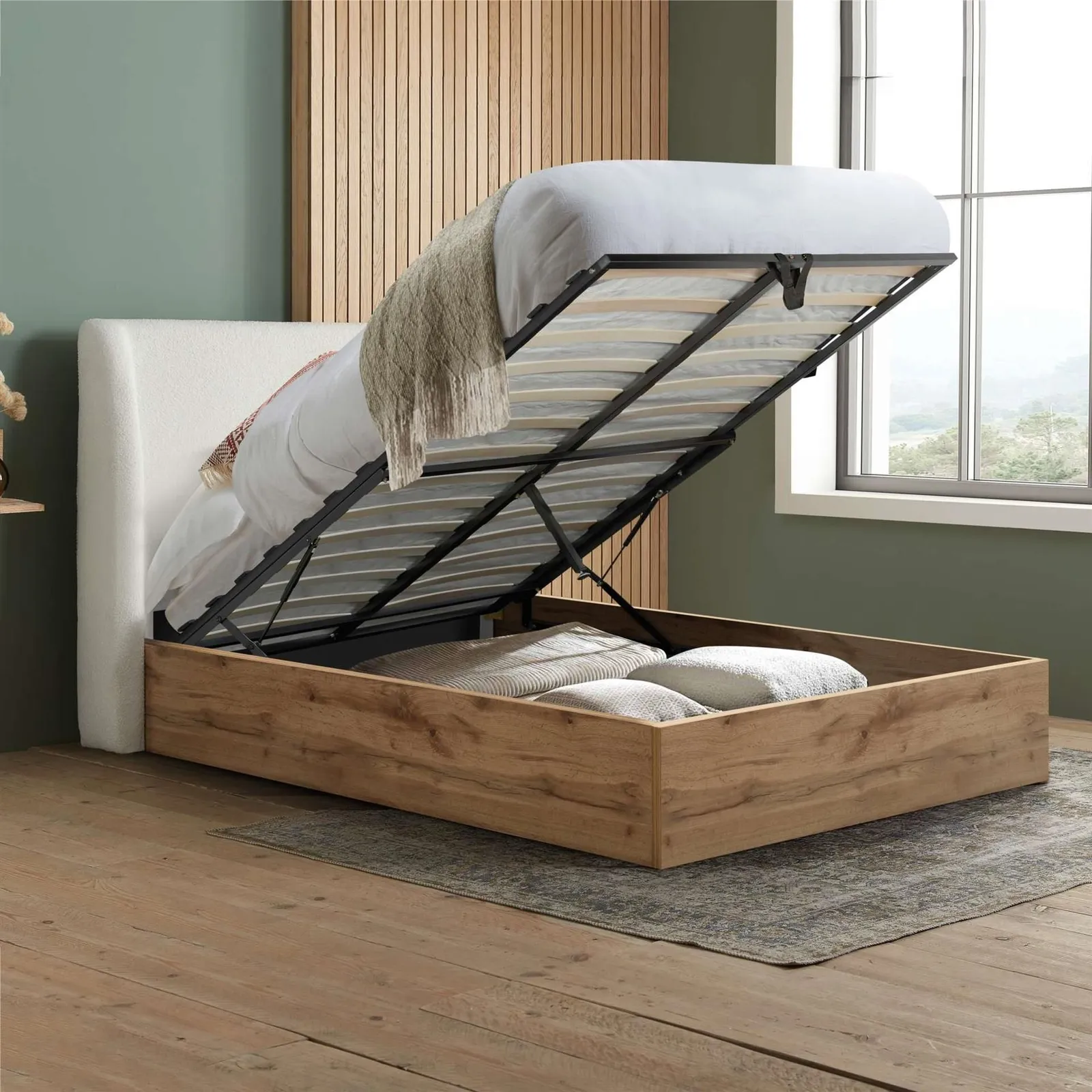 Birlea Ottoman Bed Frame Wooden Halfden in White