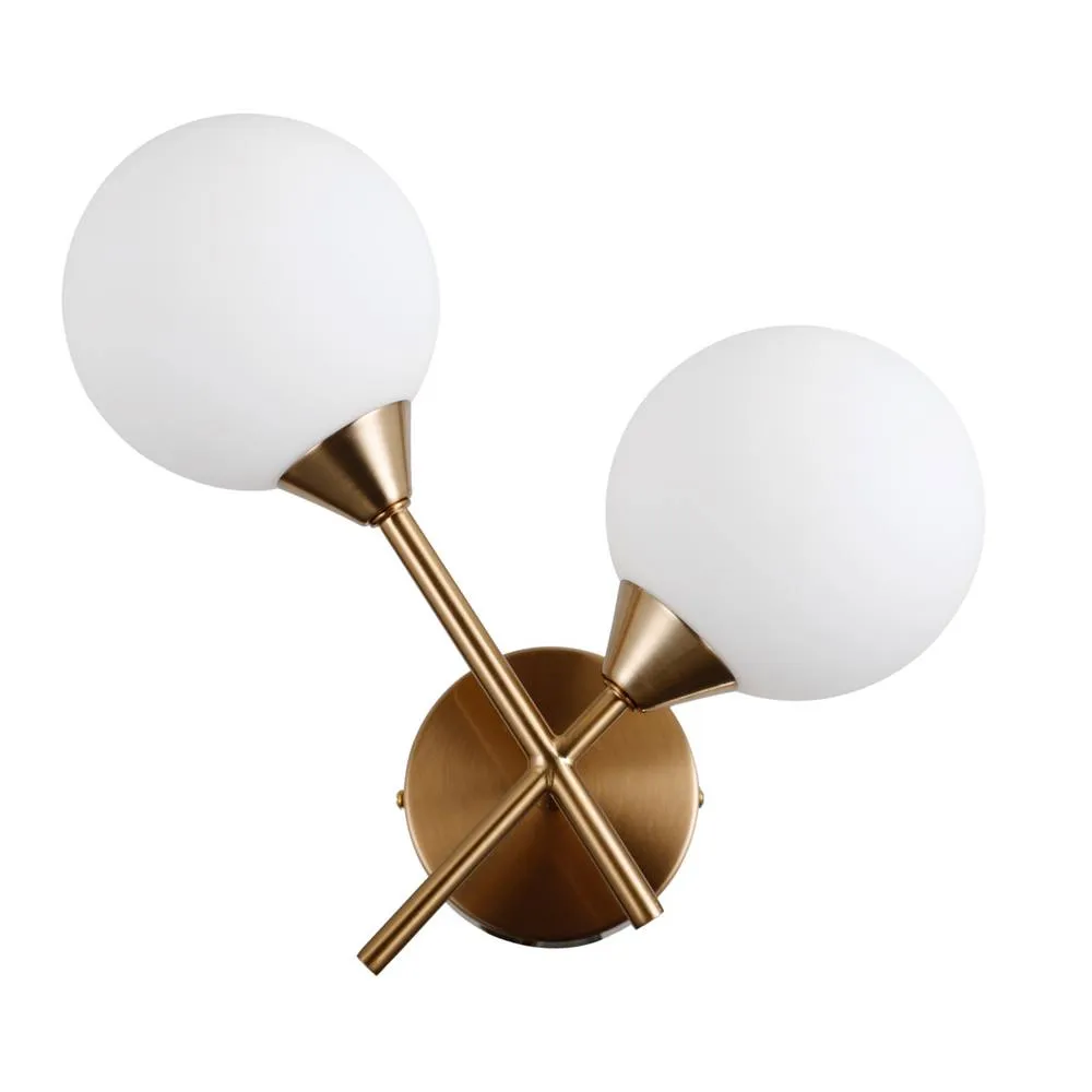 Netlighting Evora Globe Wall Lights Honey Brass 2xG9 in Gold 2