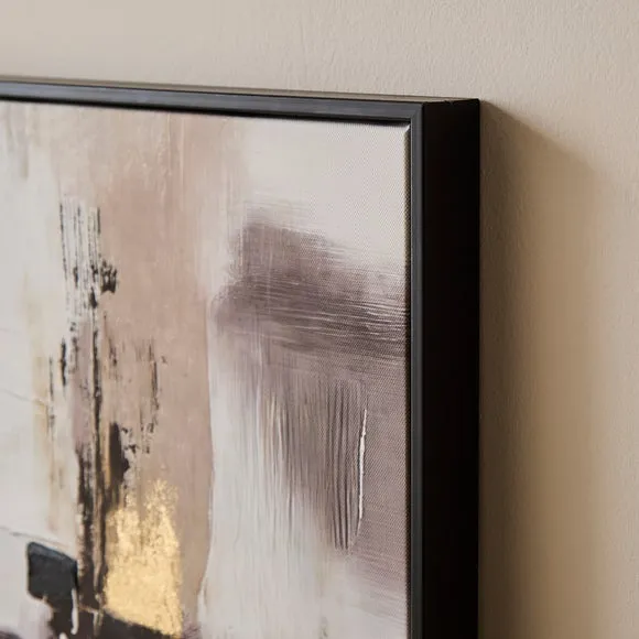 Abstract Global Gold & Neutral Framed Canvas 2