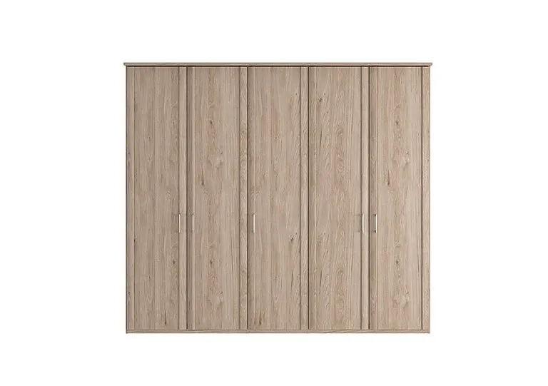 Oxford 5 Door Hinged Wardrobe - Holm Oak