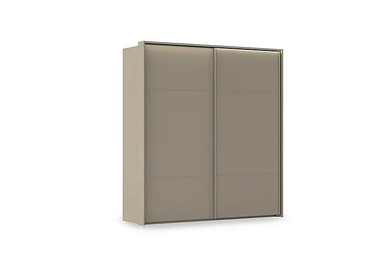 Haven 210cm 2 Door Slider Wardrobe with Décor Doors and Lights