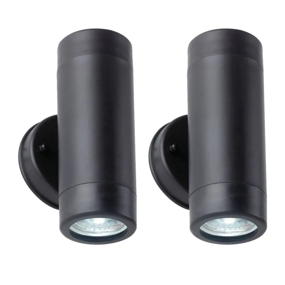 First Choice Lighting Set of 2 Gale - Polypropylene Coastal Black Up Down Wall Lights