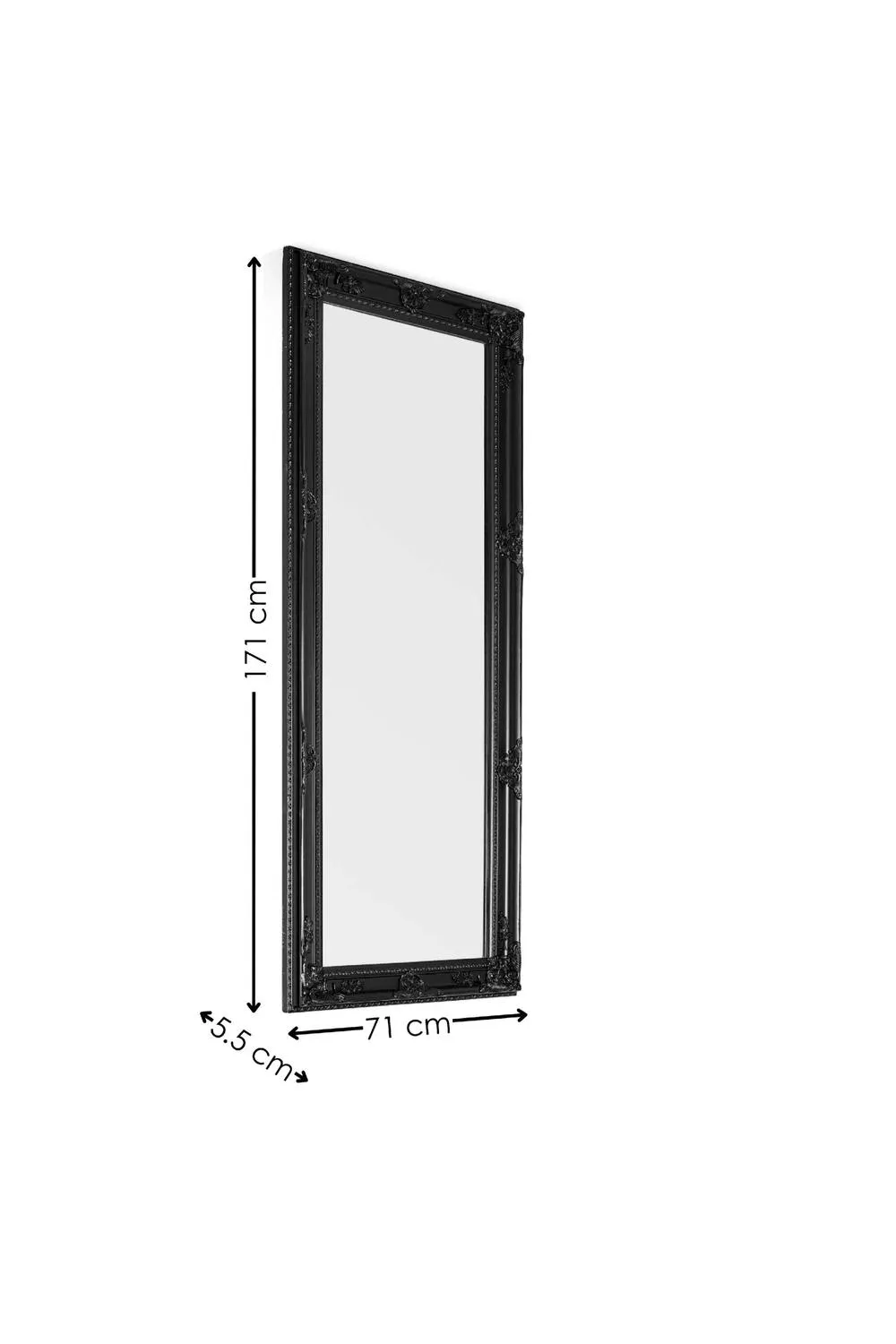 Julian Bowen Palais Lean-To Dressing Mirror in Black 6
