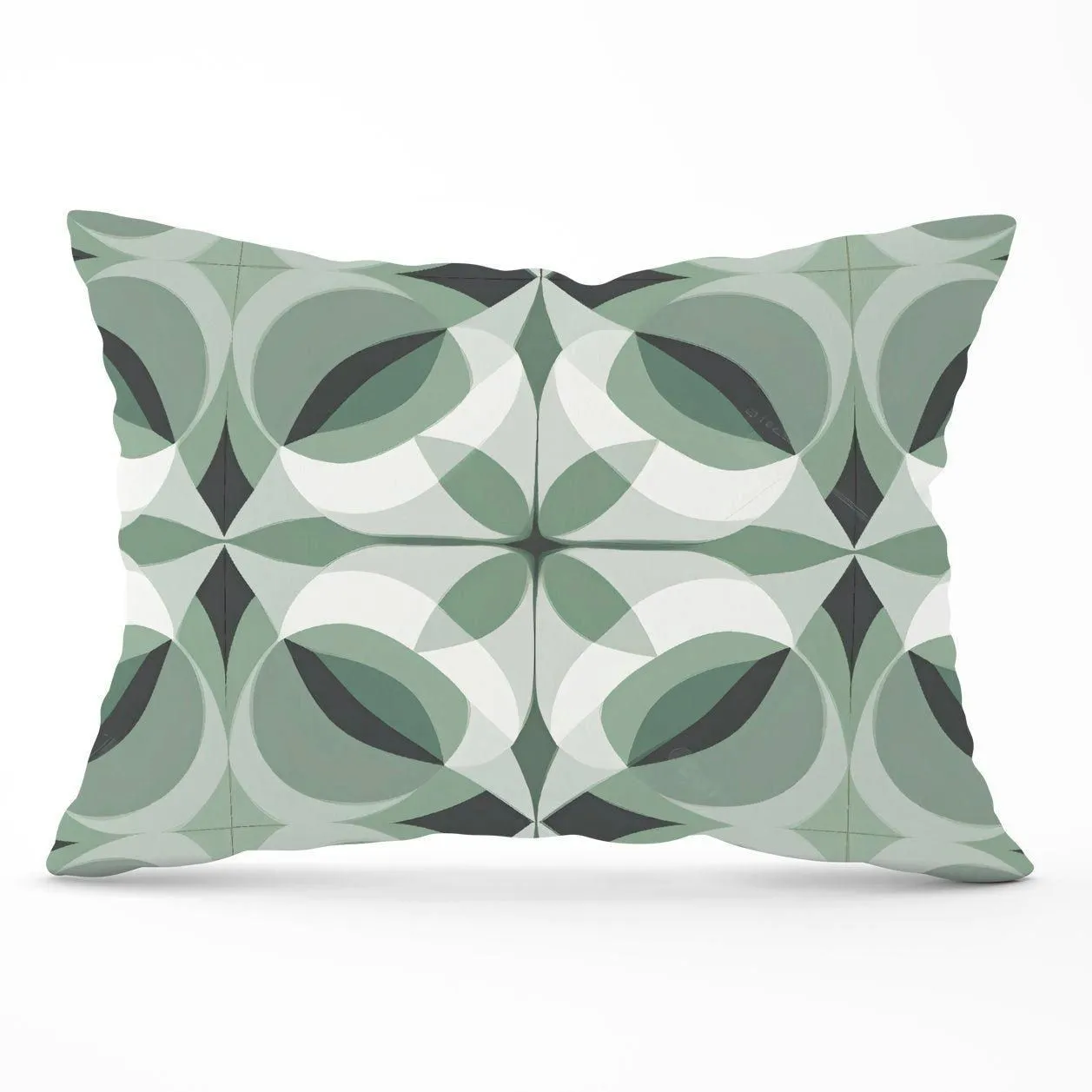 Warren Reed - Designer Geometric Green Grey Cushions