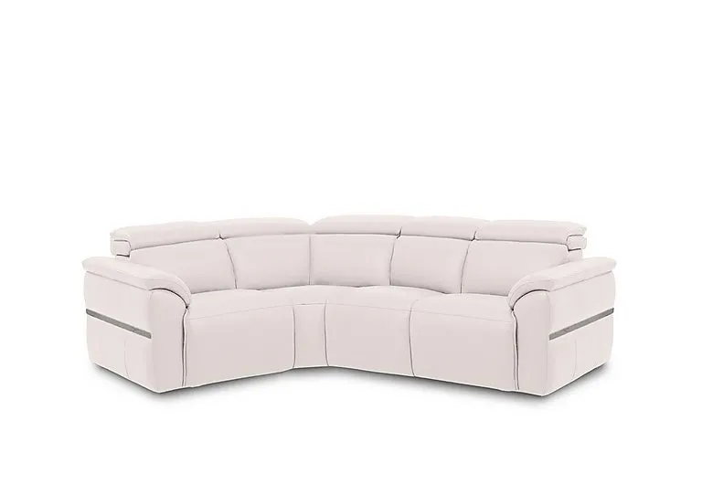 Dolomite Small Leather Left Hand Facing Corner Sofa