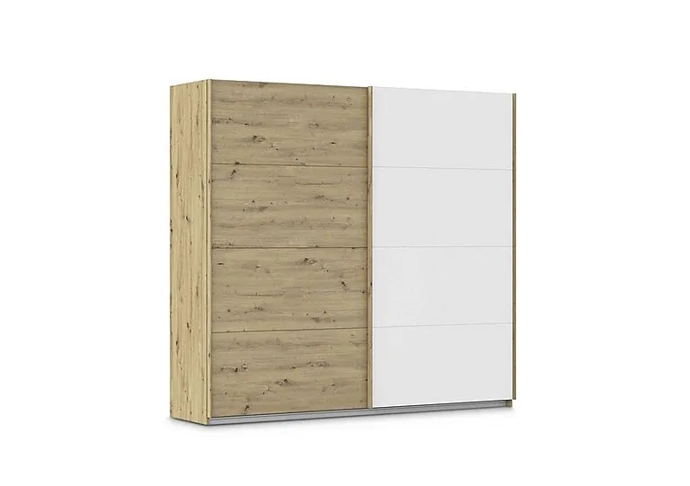 Freja 226cm 2 Door Sliding Two Toned Wardrobe - Alpine White