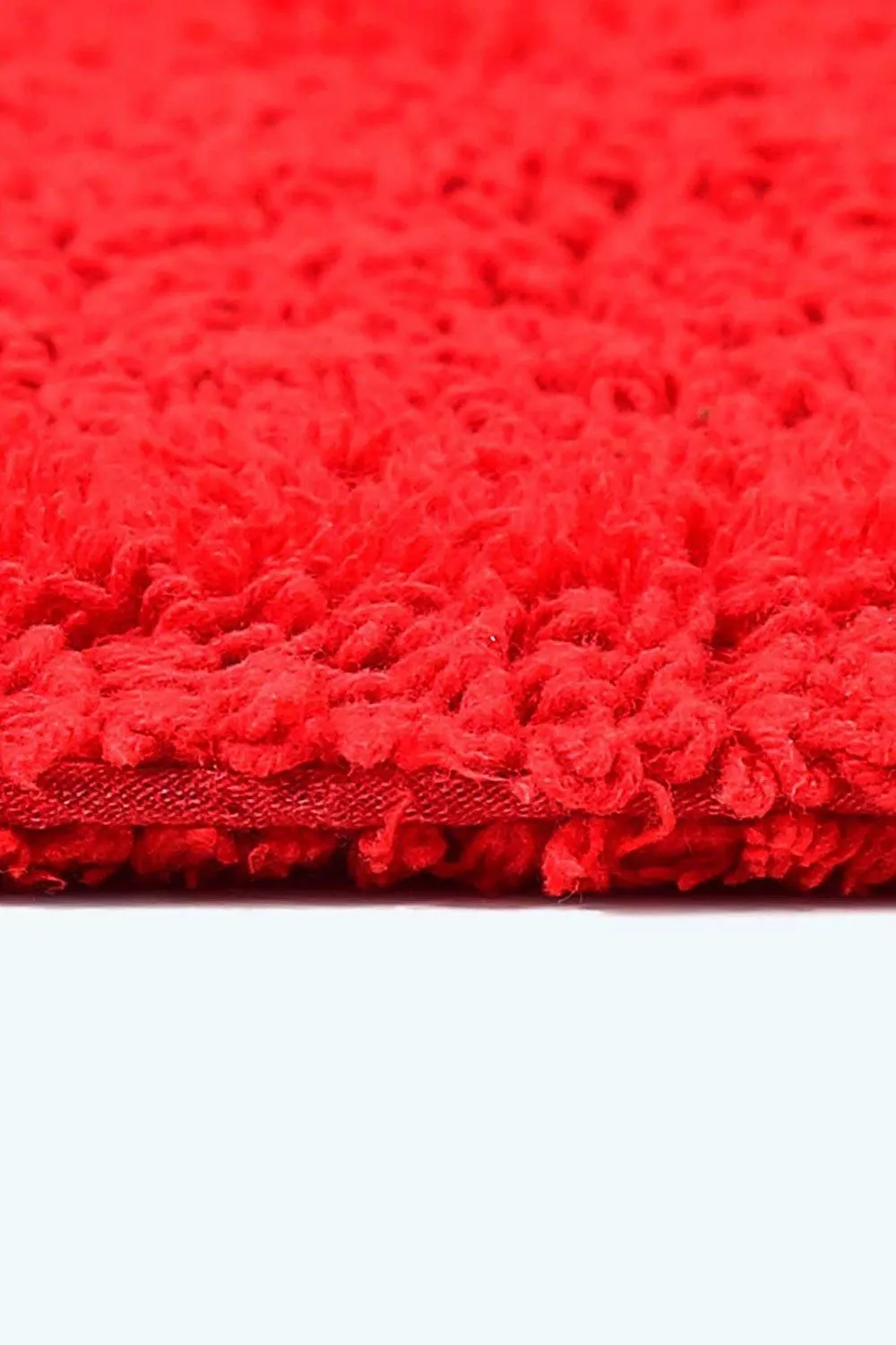 Homescapes Luxury Square Bath Mat 1600GSM 100% Cotton Reversible Shower Mat, 50cm in Red 4