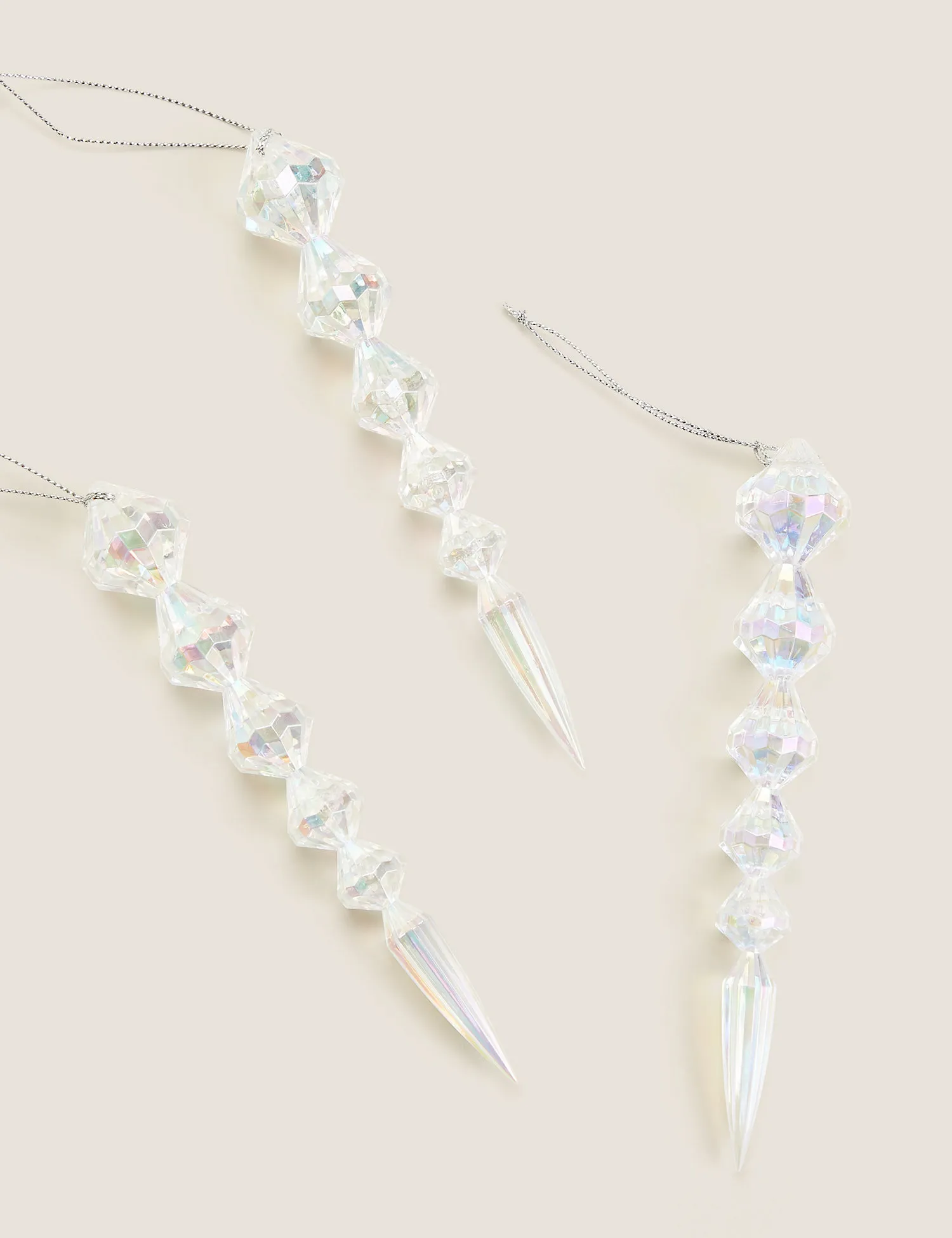 M&S 3 Pack Hanging Icicle Decorations