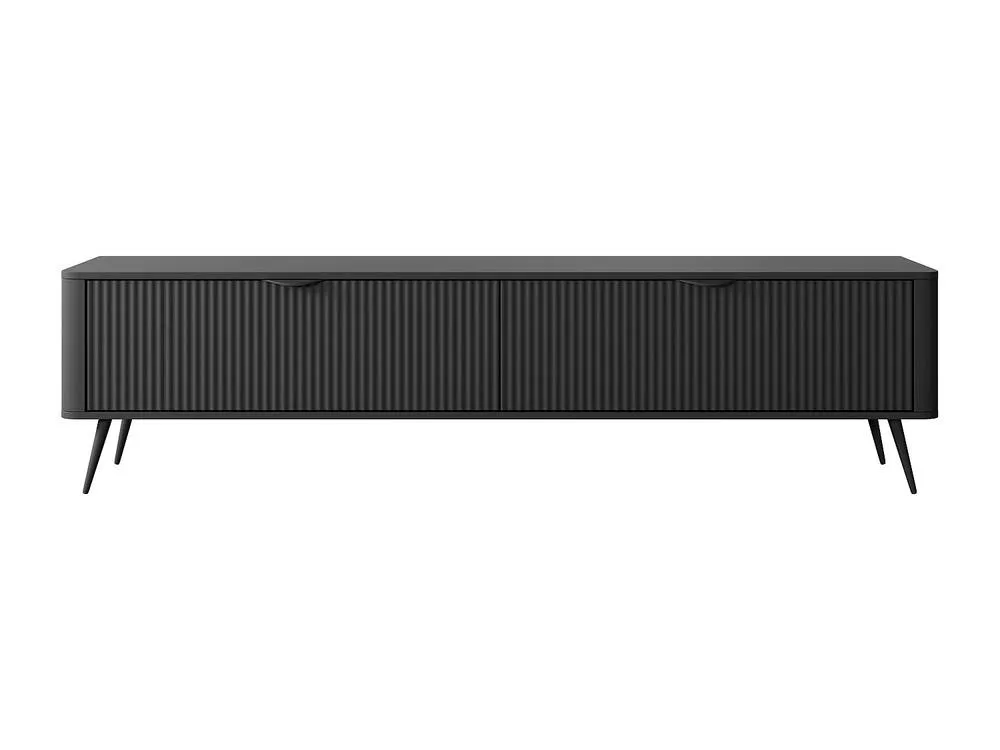 Vente-unique TV Unit In MDF With 2 Doors - Black - ELONARIA 2