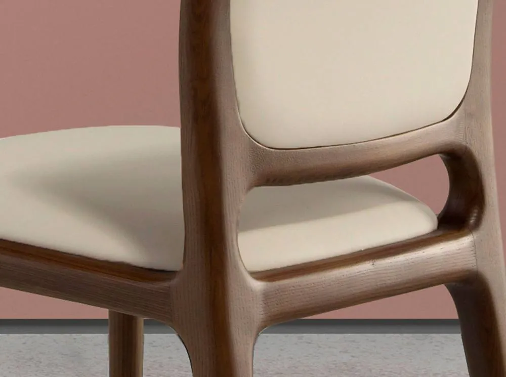 Angel Cerda Model Cream Leatherette Dining Chair 5