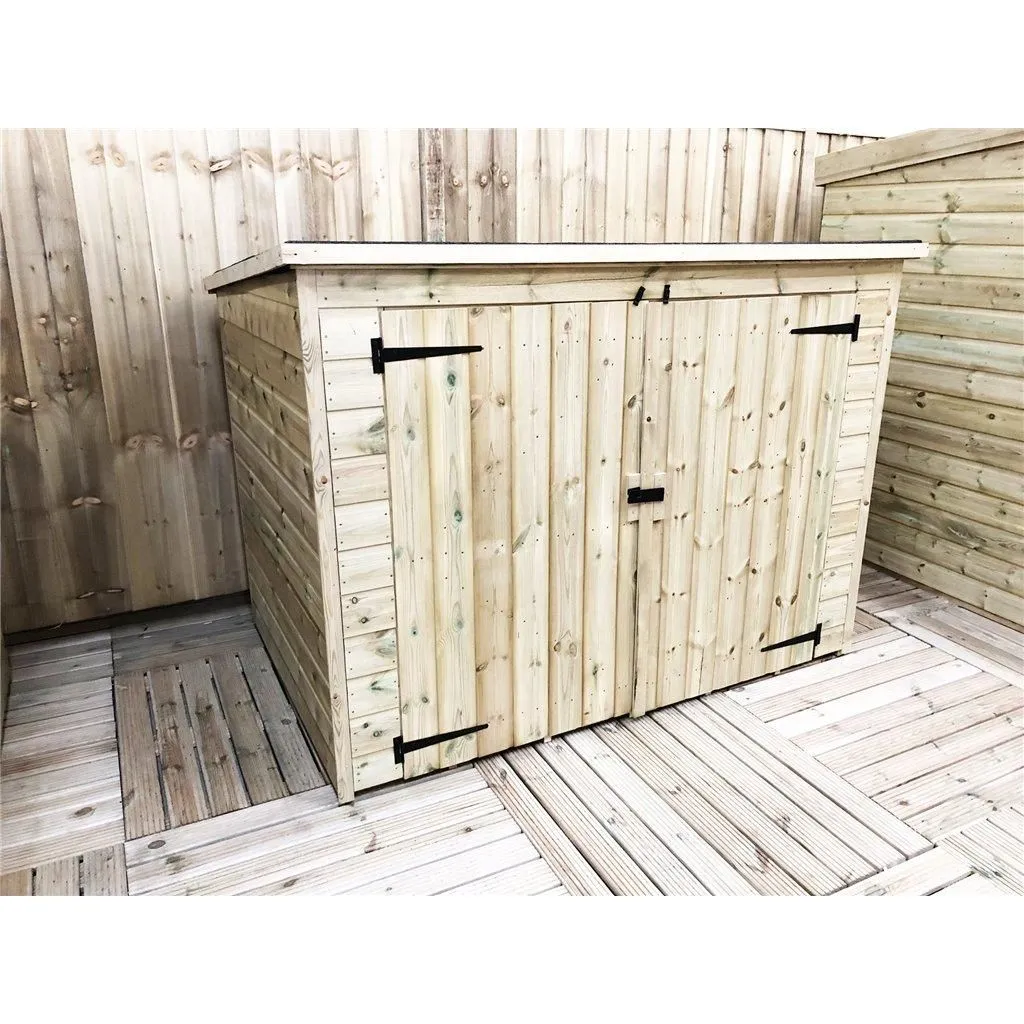 Marlborough 10 x 6 Pressure Treated Tongue & Groove Bike Store With Double Doors in Natural 5