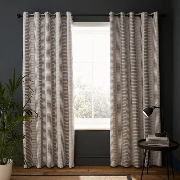 Kenton Stripe Blackout Eyelet Curtains 2