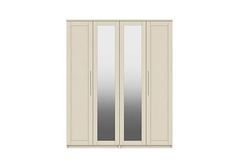 Fenchurch 4 Door Bifold Wardrobe with Mirrors - Champagne