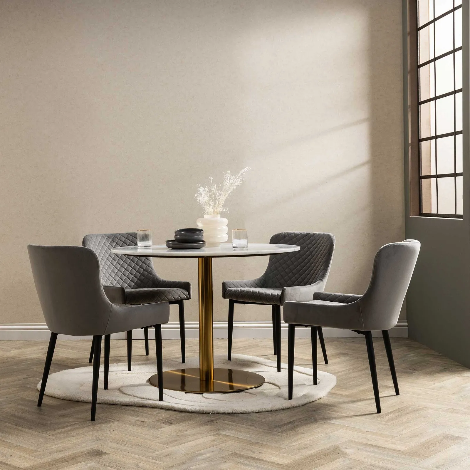 Rivington Dining Chair, Grey Velvet | Barker & Stonehouse 3