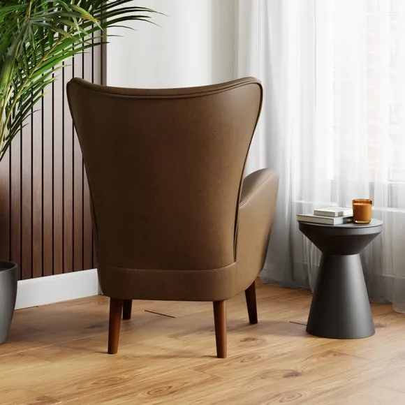 Sven Faux Leather Modern Wing Chair 2