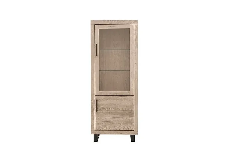 Terra Small Right Hand Facing Display Cabinet - Vintage Grey
