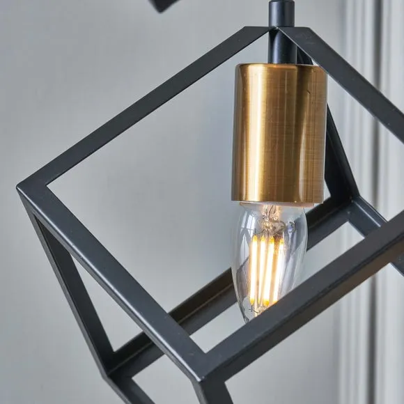 Alessio Matt Black Metal 5 Light Cluster Ceiling Light 2
