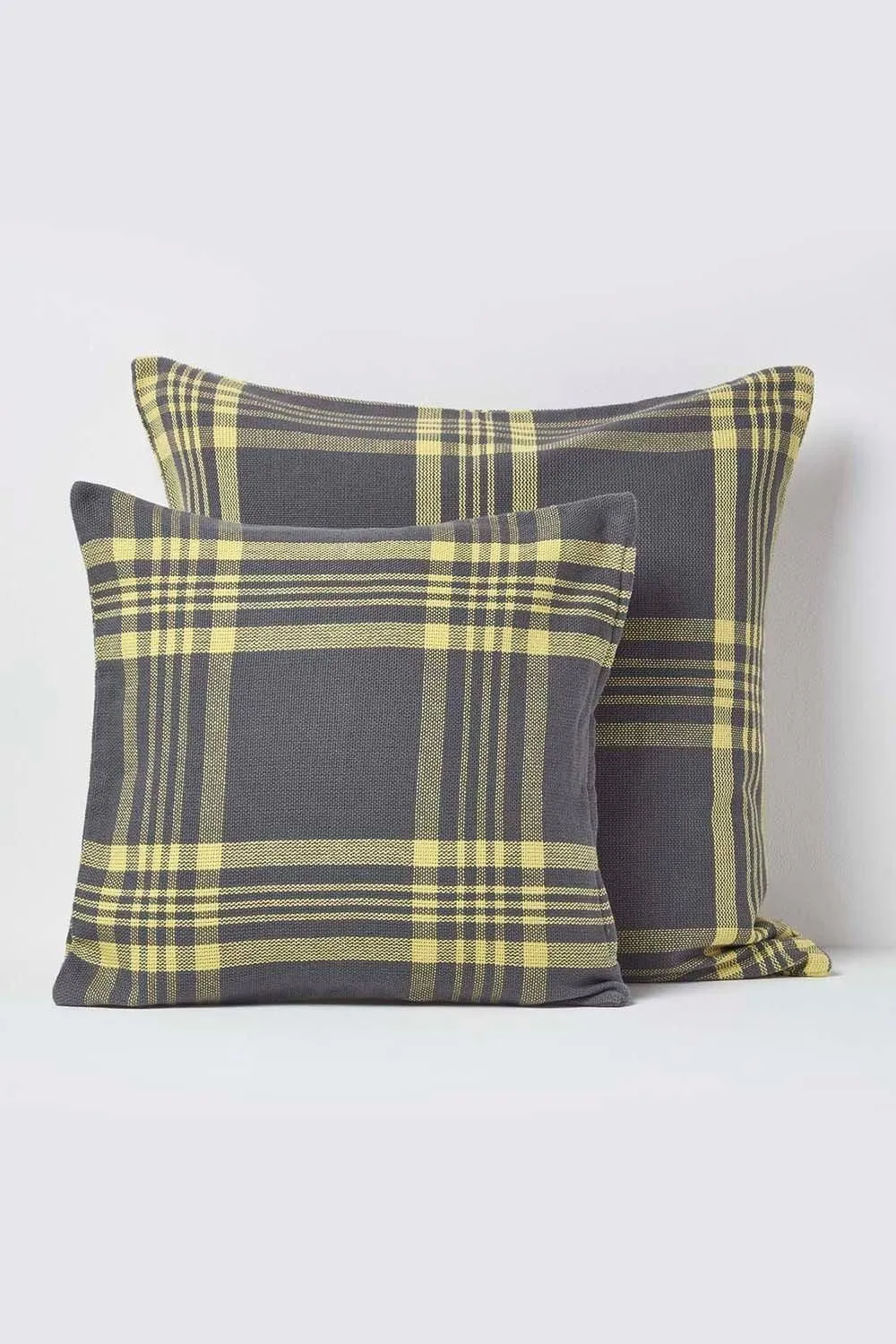 Homescapes Tartan Pattern Cushion Cover in Yellow 5