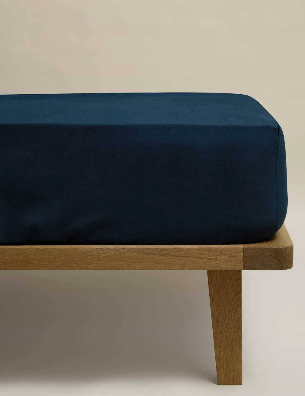 M&S Pure Cotton Brushed Fitted Sheet Navy