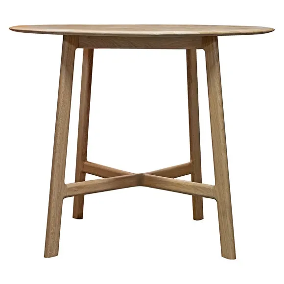 Hinton 4 Seater Round Dining Table, Oak 3