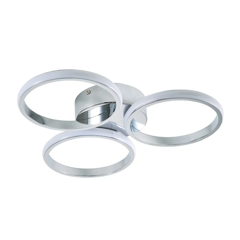 Sula LED Rings Bathroom Flush Ceiling Light, Chrome