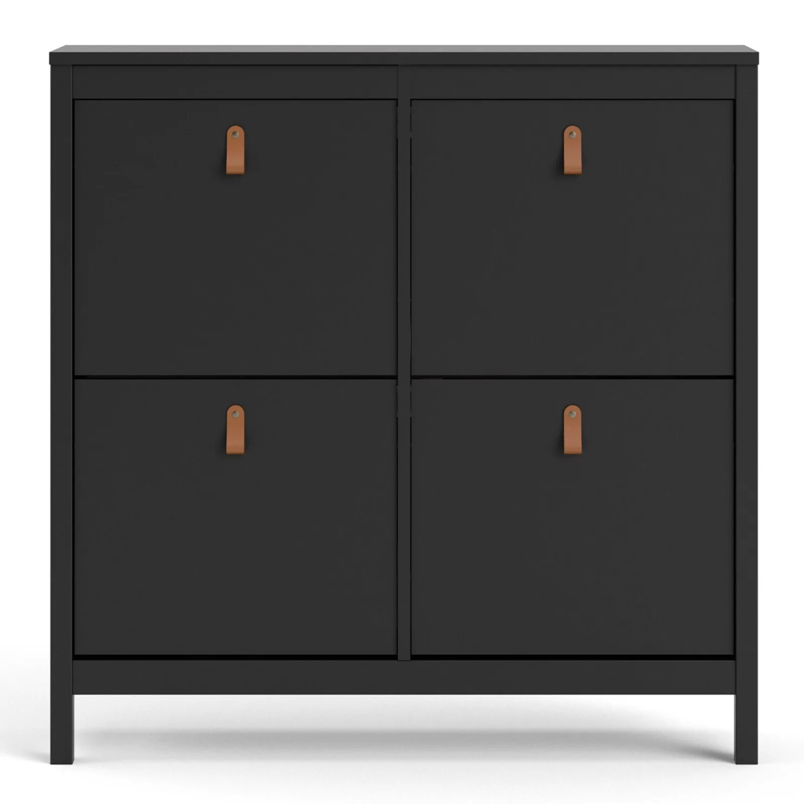 Furniture To Go Barcelona Shoe Cabinet 4 Flip Down Doors in Black 2