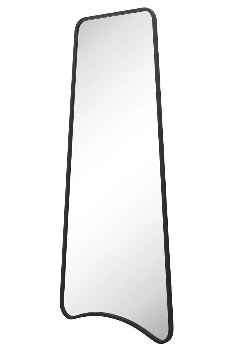 MirrorOutlet Black Metal Trapezoid Shape Framed Garden Wall Mirror (200CM X 95CM) 6
