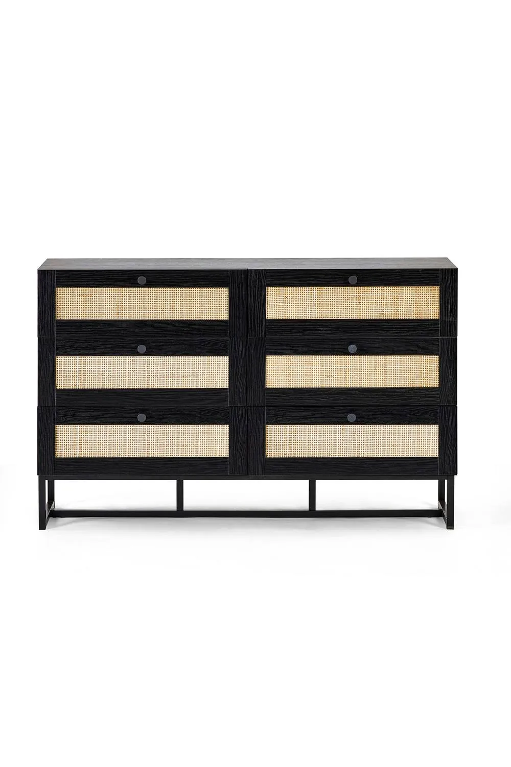 Julian Bowen Padstow Rattan 6 Drawer Wide Chest in Black 5