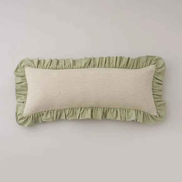 Isabelle Striped Ruffle Cotton Rectangle Cushion 3
