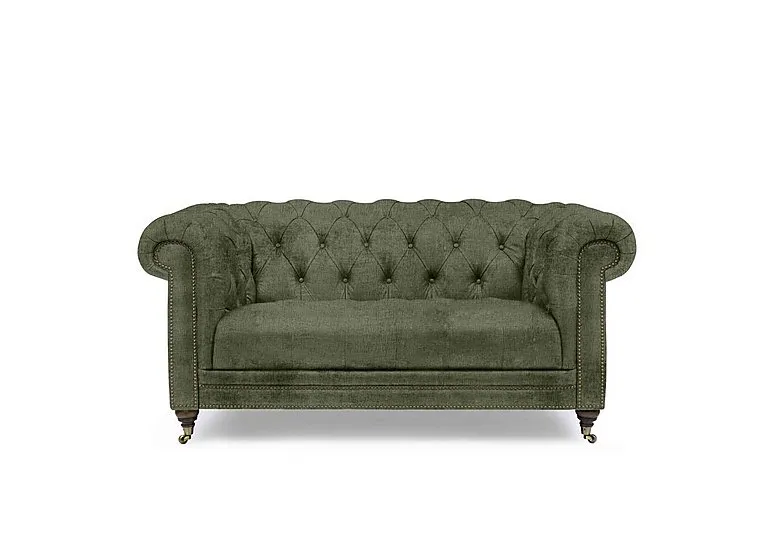 Walter 2 Seater Fabric Chesterfield Sofa - Hunter Green