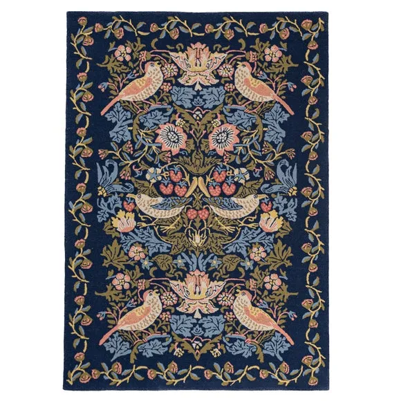 William Morris At Home Strawberry Thief Wool Rug 5