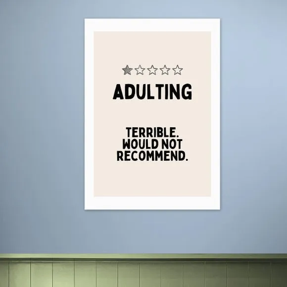East End Prints Adulting Cream Print 1