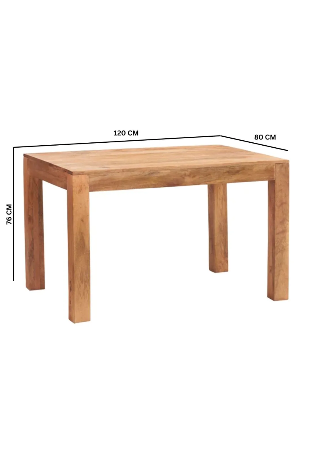 IH Design Duvid Light Mango Small Dining Table 4ft (120cm) in Brown 4