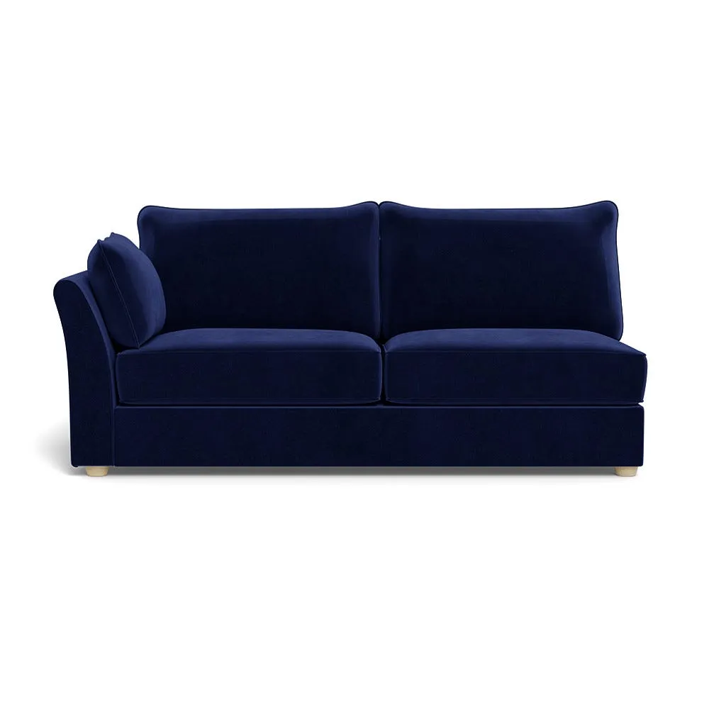 Heal's Tailor Large Left Hand Facing Corner Unit Smart Luxe Velvet Midnight Natural Feet 1