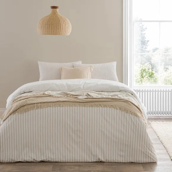 Dawson Stripe 100% Washed Cotton Duvet Cover & Pillowcase Set 6