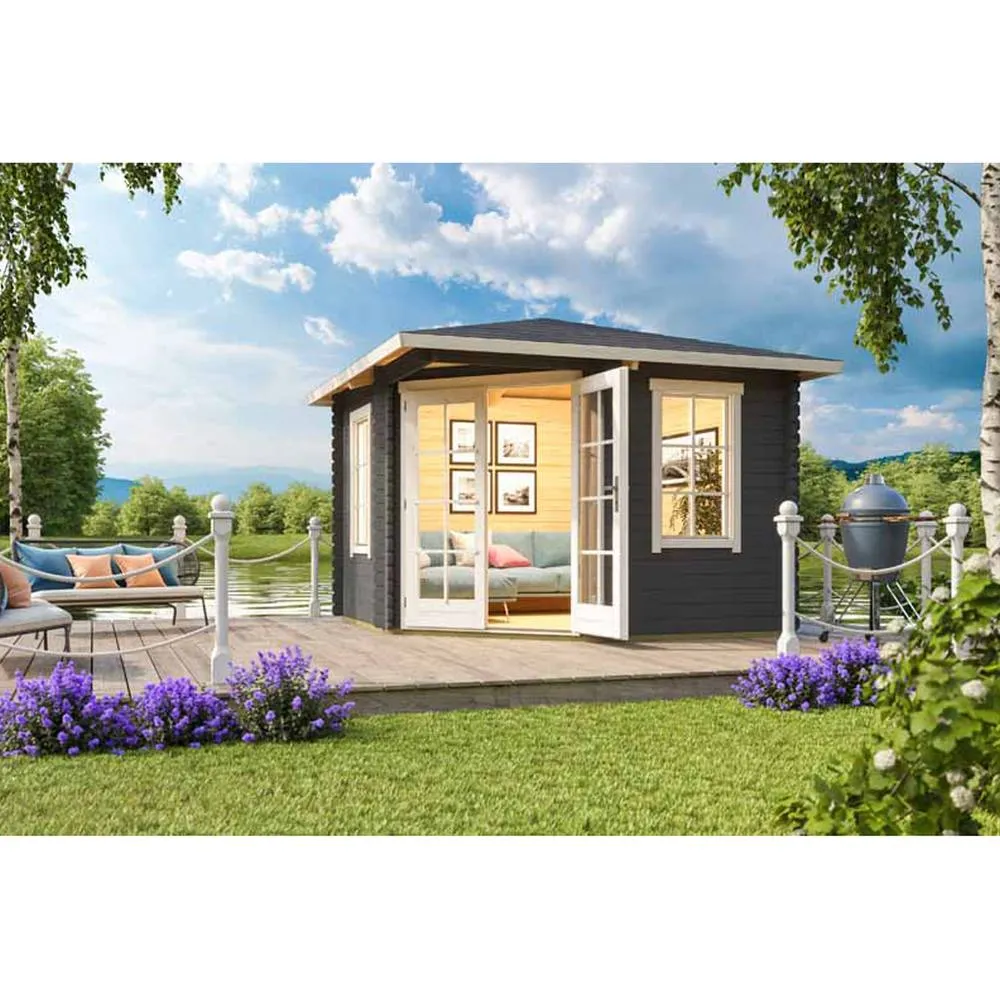 Lasita Maja Ltd Aruba 1-Log Cabin, Garden Room, Home Office - L357.4xW357.4xH265.6 cm in Light Tan 4