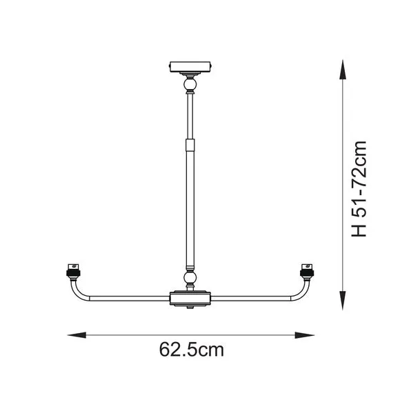 Vogue Leila 2 Light Adjustable Linear Ceiling Light 6