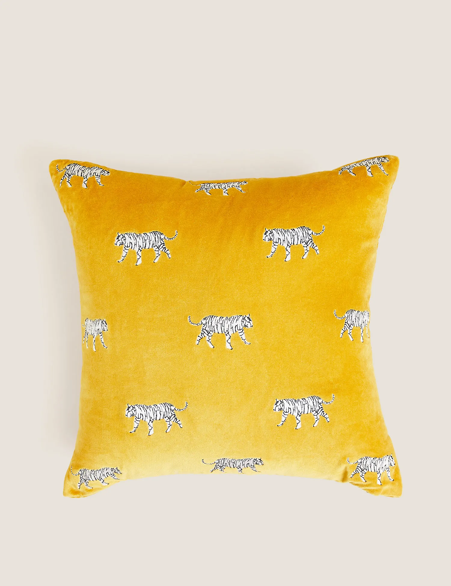 M&S Velvet Embroidered Cushion
